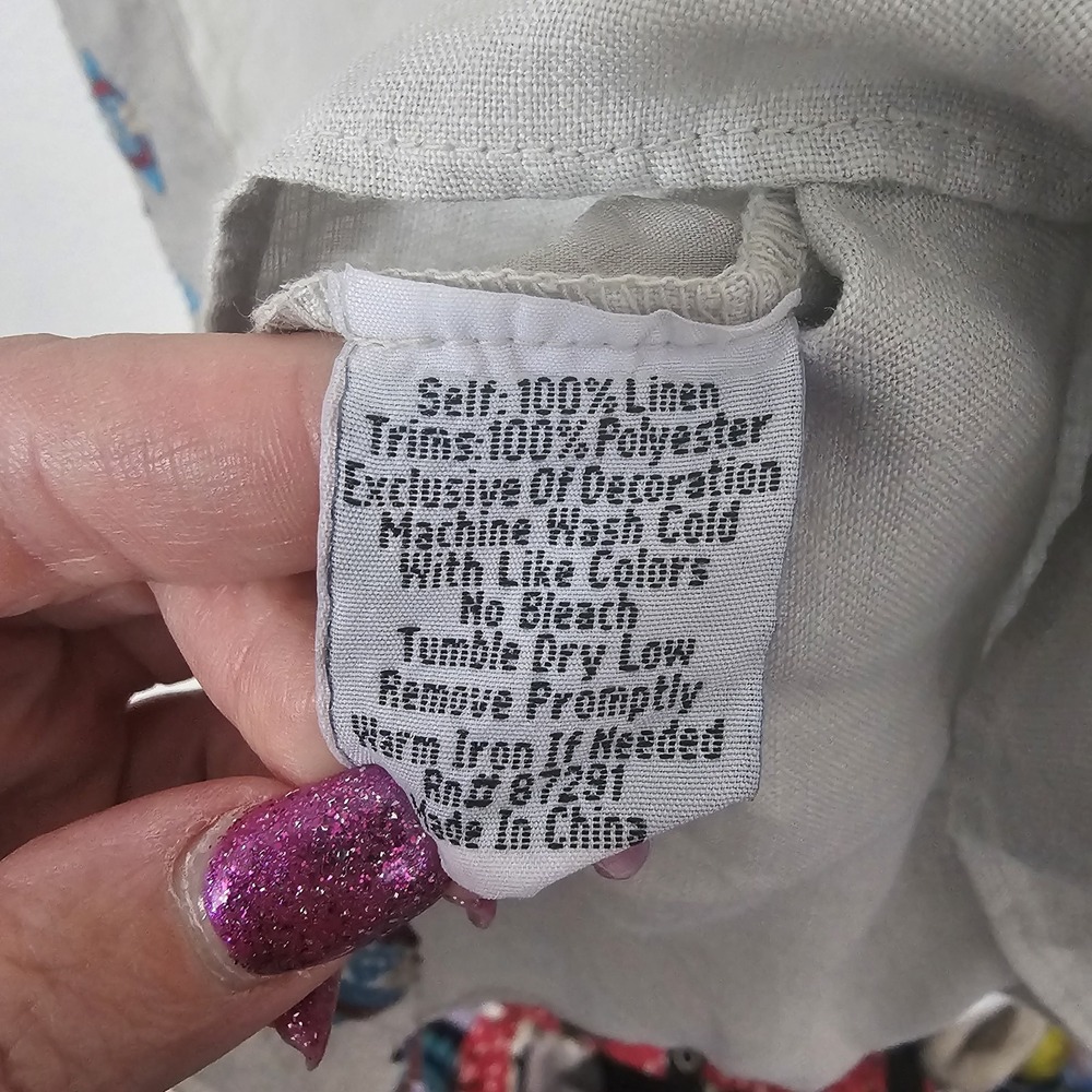 Johnny Was Embroidered Linen Tunic Top Women's Size Large - Picture 5 of 6